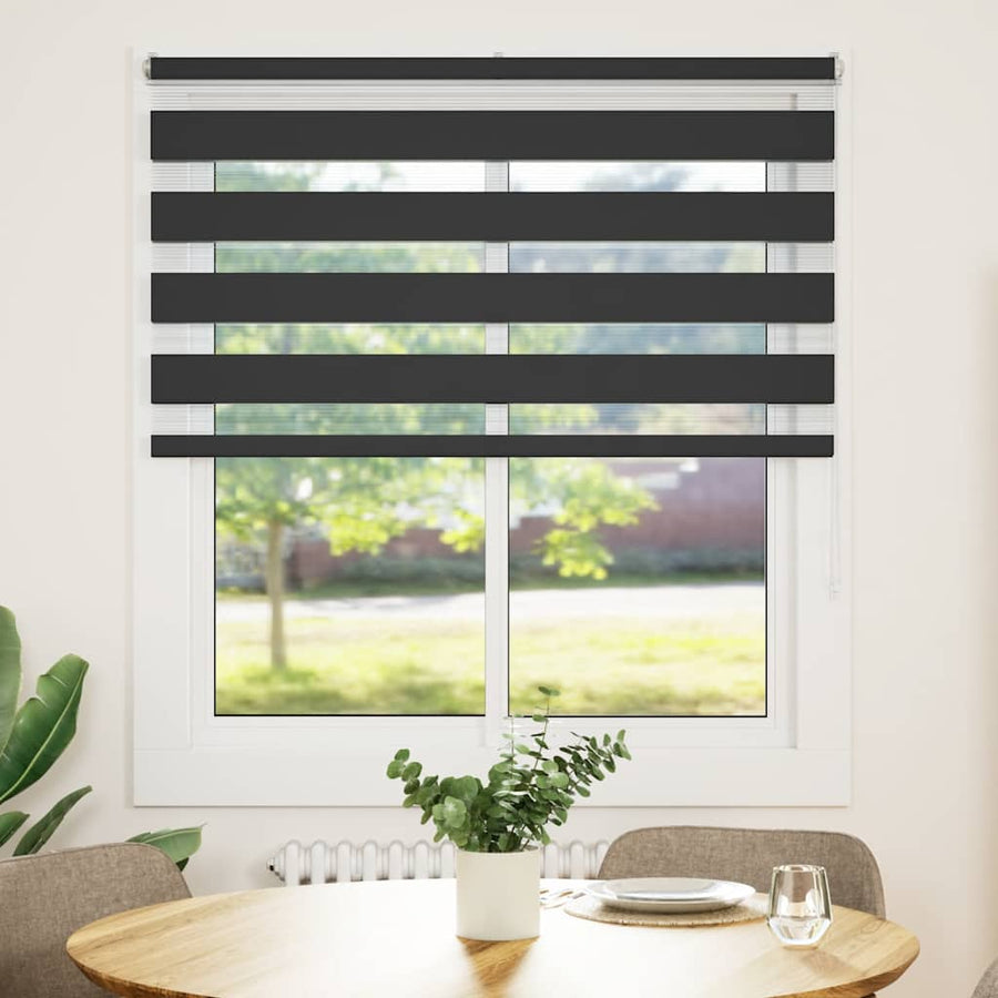 Zebra rolgordijn 135x100 cm stofbreedte 130,9 cm zwart