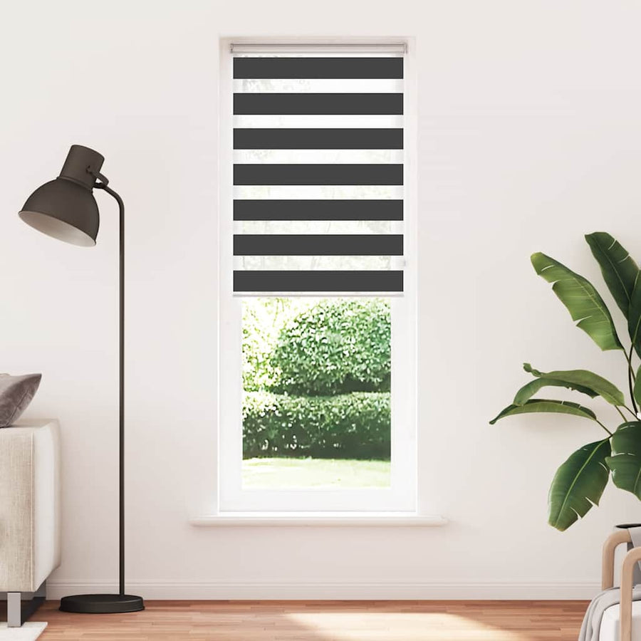 Zebra rolgordijn 90x230 cm stofbreedte 85,9 cm zwart