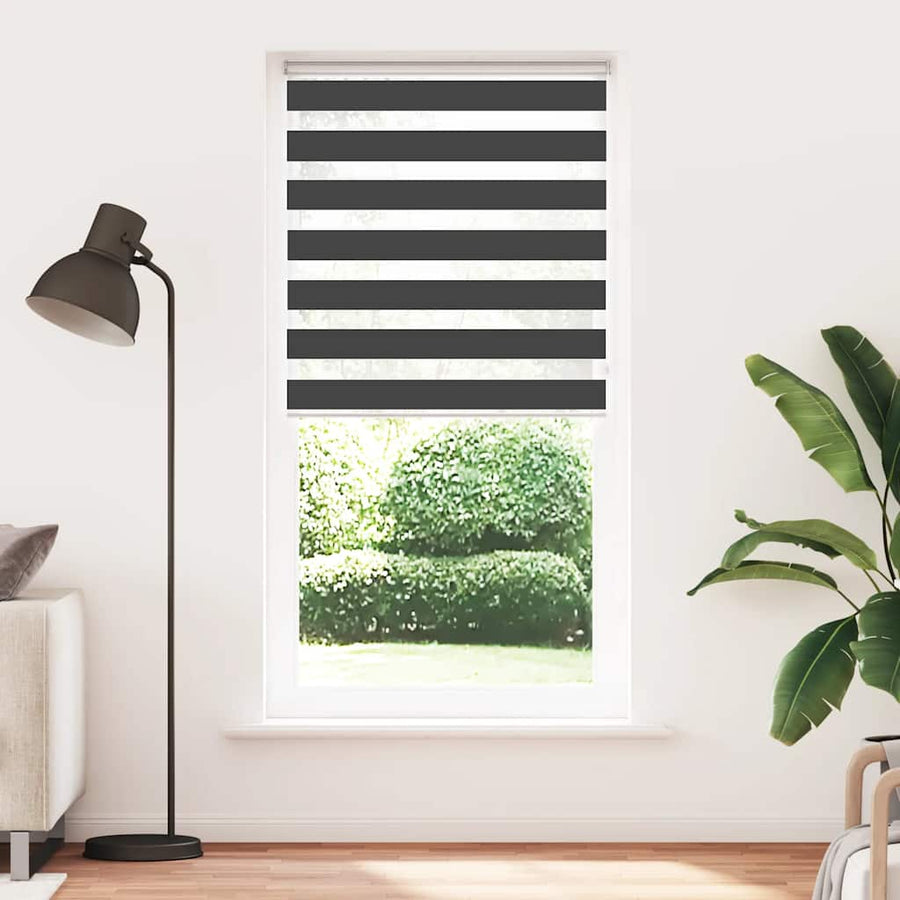 Zebra rolgordijn 95x230 cm stofbreedte 90,9 cm zwart