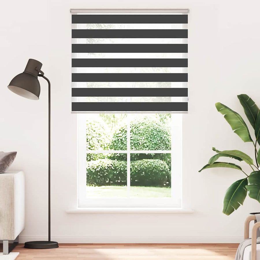 Zebra rolgordijn 125x230 cm stofbreedte 120,9 cm zwart