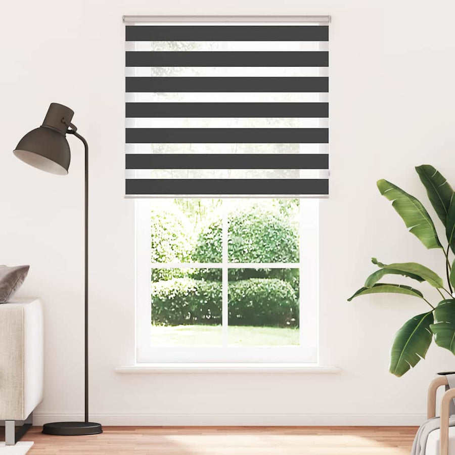 Zebra rolgordijn 135x230 cm stofbreedte 130,9 cm zwart