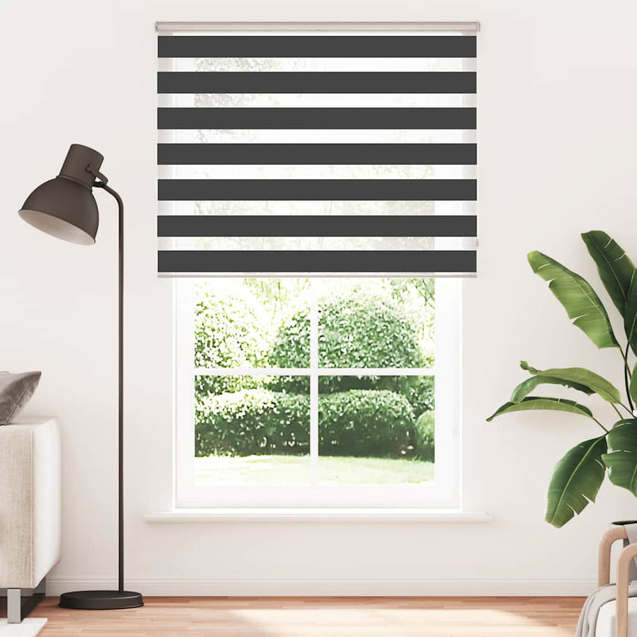 Zebra rolgordijn 150x230 cm stofbreedte 145,9 cm zwart