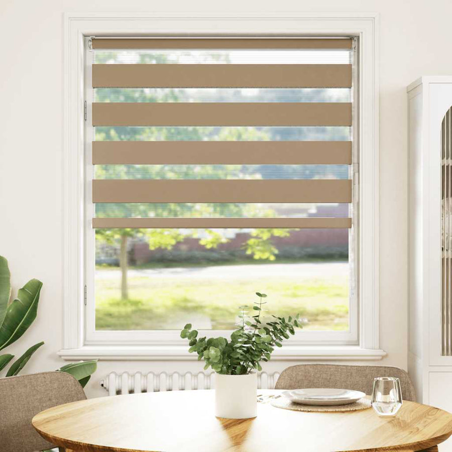 Zebra Blind 100x100 cm stofbreedte 95,9 cm polyester zandbruin