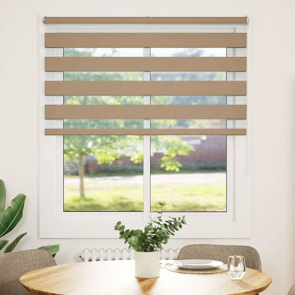 Zebra Blind 135x150 cm stofbreedte 130,9 cm polyester zandbruin