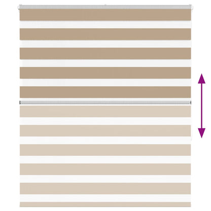 Zebra Blind 135x150 cm stofbreedte 130,9 cm polyester zandbruin