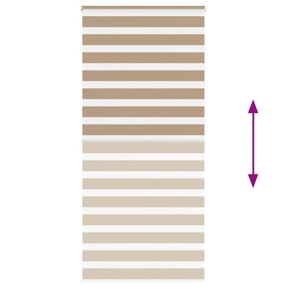 Zebra Blind 110x200 cm stofbreedte 105,9 cm polyester zandbruin