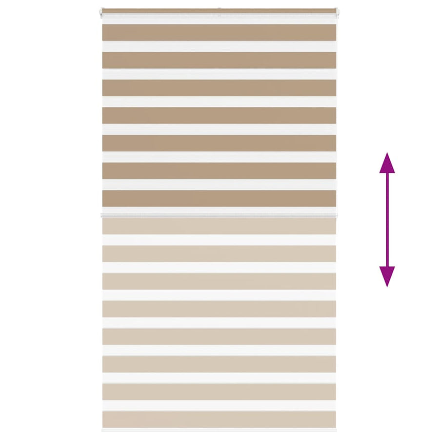 Zebra Blind 130x200 cm stofbreedte 125,9 cm polyester zandbruin