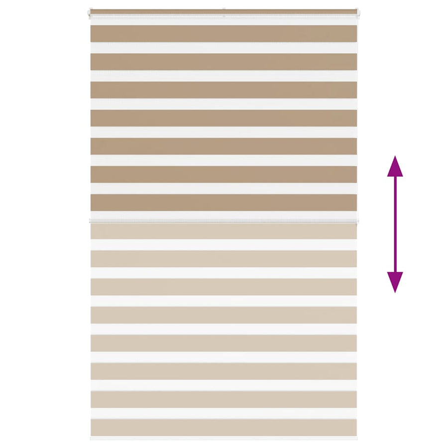 Zebra Blind 140x200 cm stofbreedte 135,9 cm polyester zandbruin
