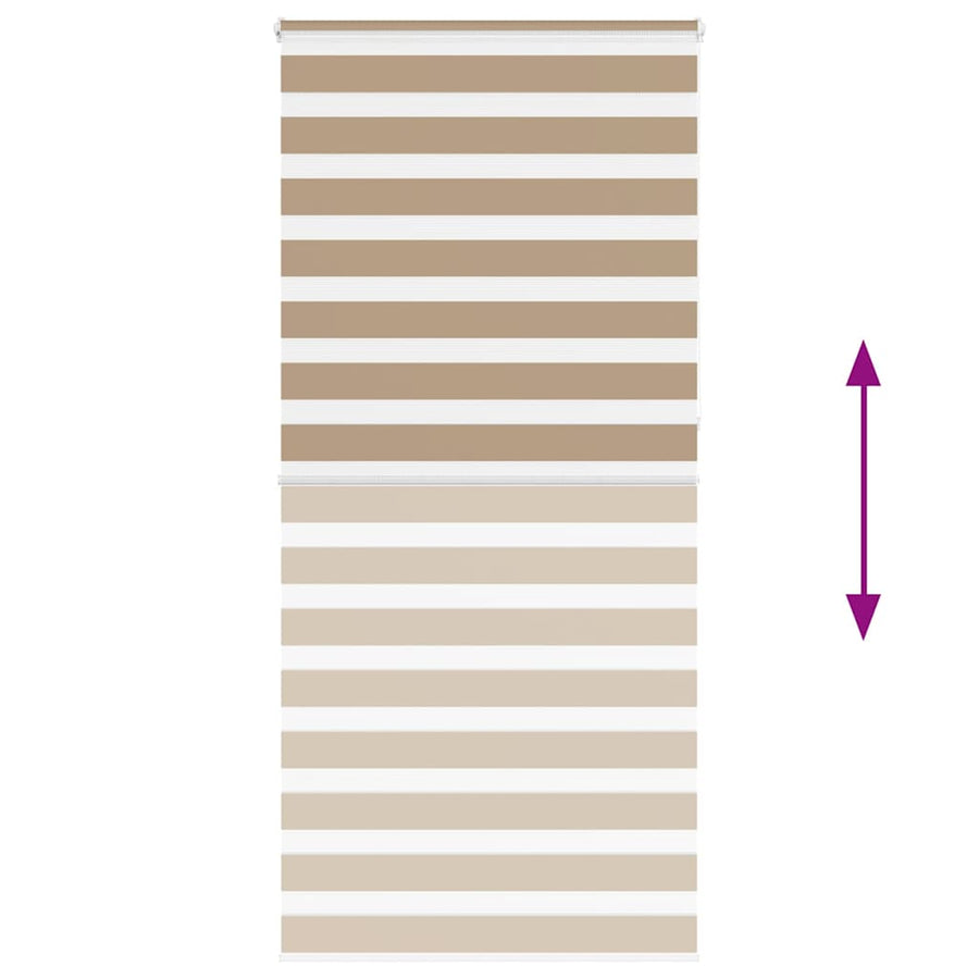 Zebra Blind 100x230 cm stofbreedte 95,9 cm polyester zandbruin