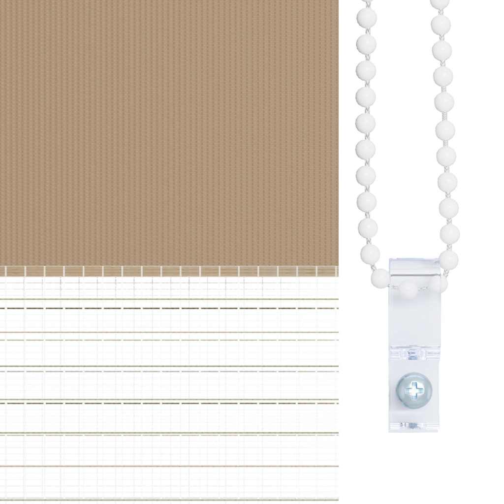 Zebra Blind 125x230 cm stofbreedte 120,9 cm polyester zandbruin