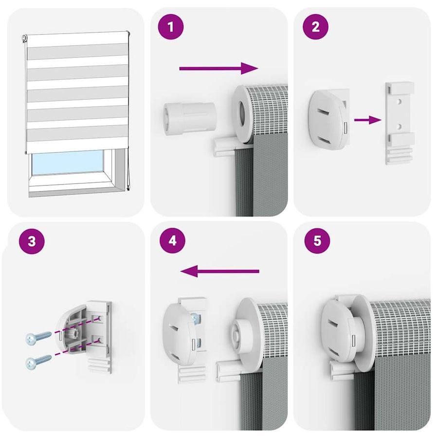 Zebra Blind 75x100 cm stofbreedte 70,9 cm polyester wit
