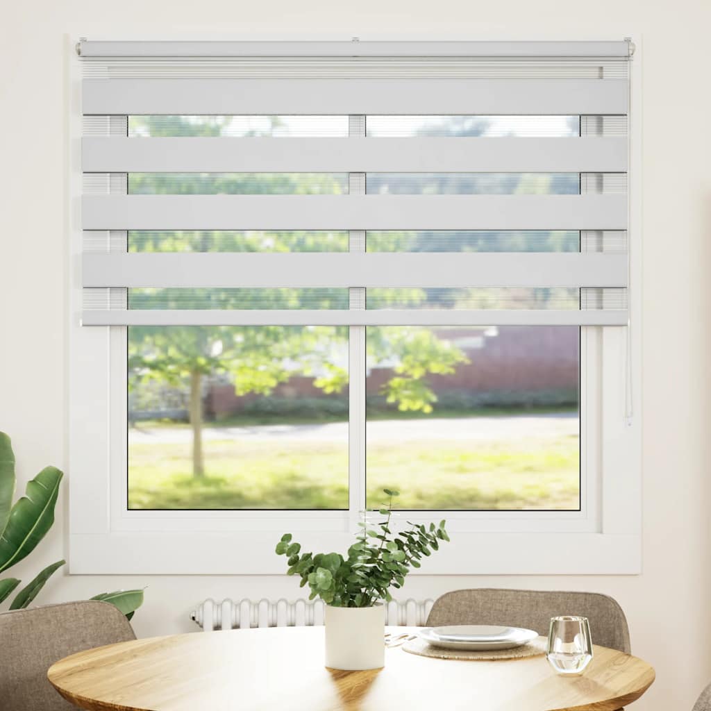 Zebra Blind 140x100 cm stofbreedte 135,9 cm polyester wit