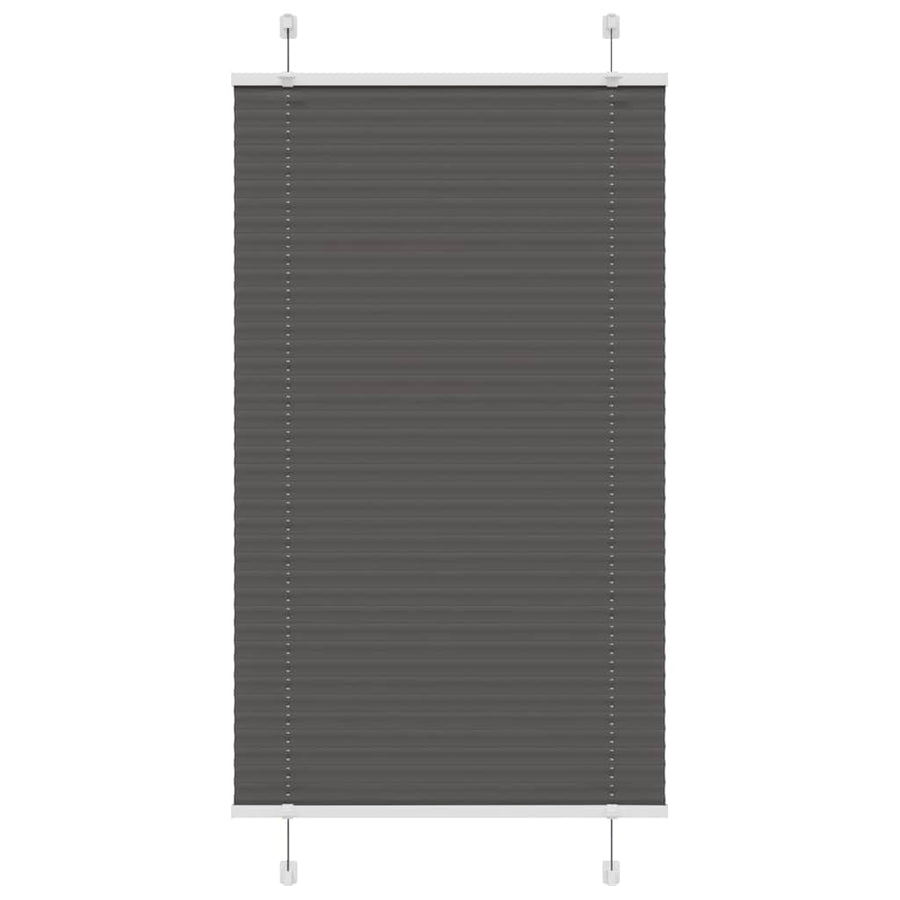 Plissé rolgordijn 75x100 cm stofbreedte 74,4 cm polyester zwart