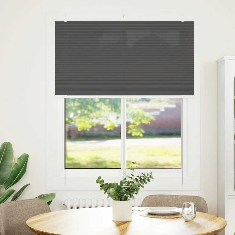 Plissé rolgordijn 105x100cm stofbreedte 104,4cm polyester zwart