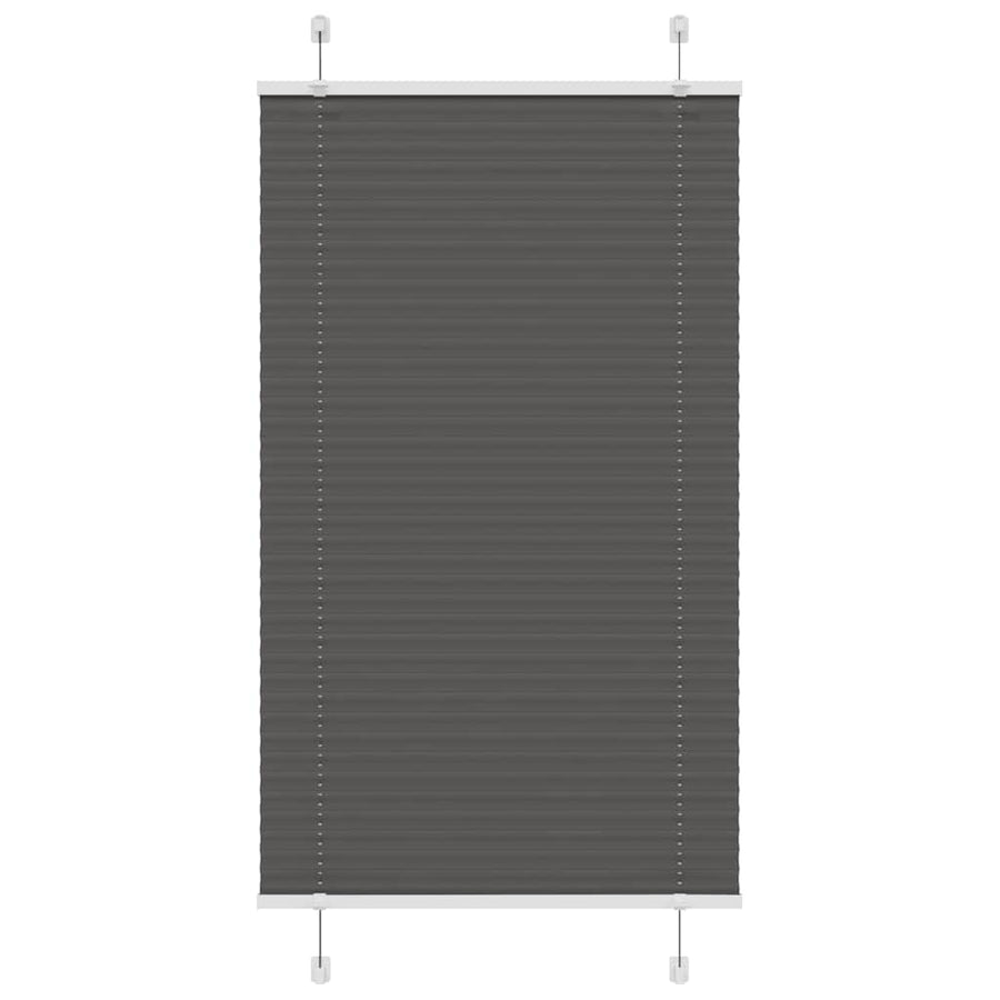 Plissé rolgordijn 75x150 cm stofbreedte 74,4 cm polyester zwart