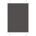 Pleated roller blind 90x150 cm fabric width 89.4 cm polyester black