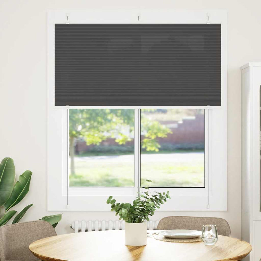 Plissé rolgordijn 115x150cm stofbreedte 114,4cm polyester zwart