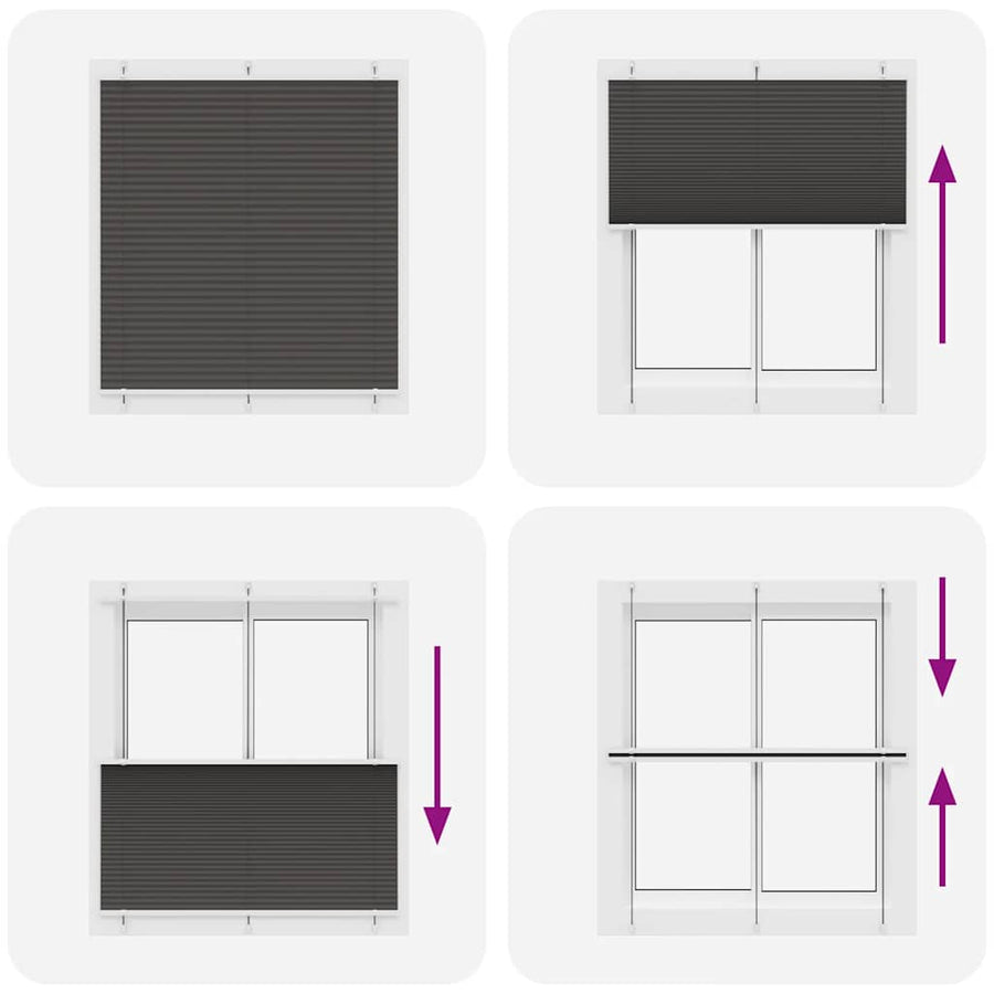 Plissé rolgordijn 120x150cm stofbreedte 119,4cm polyester zwart