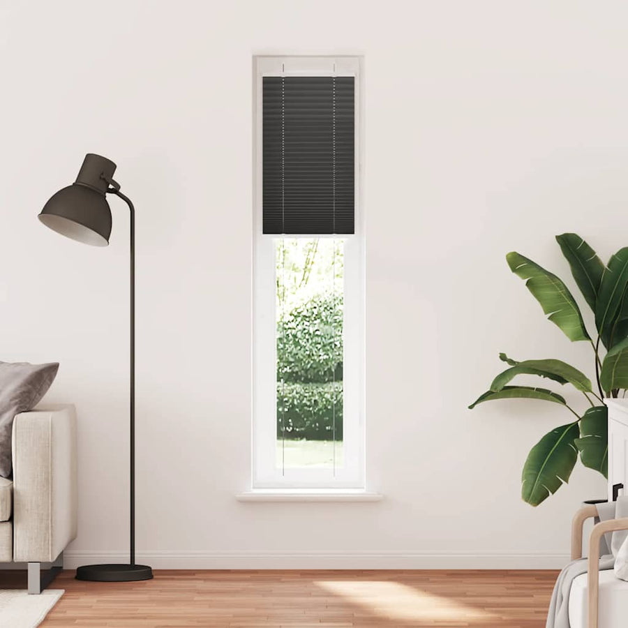 Plissé rolgordijn 40x200 cm stofbreedte 39,4 cm polyester zwart