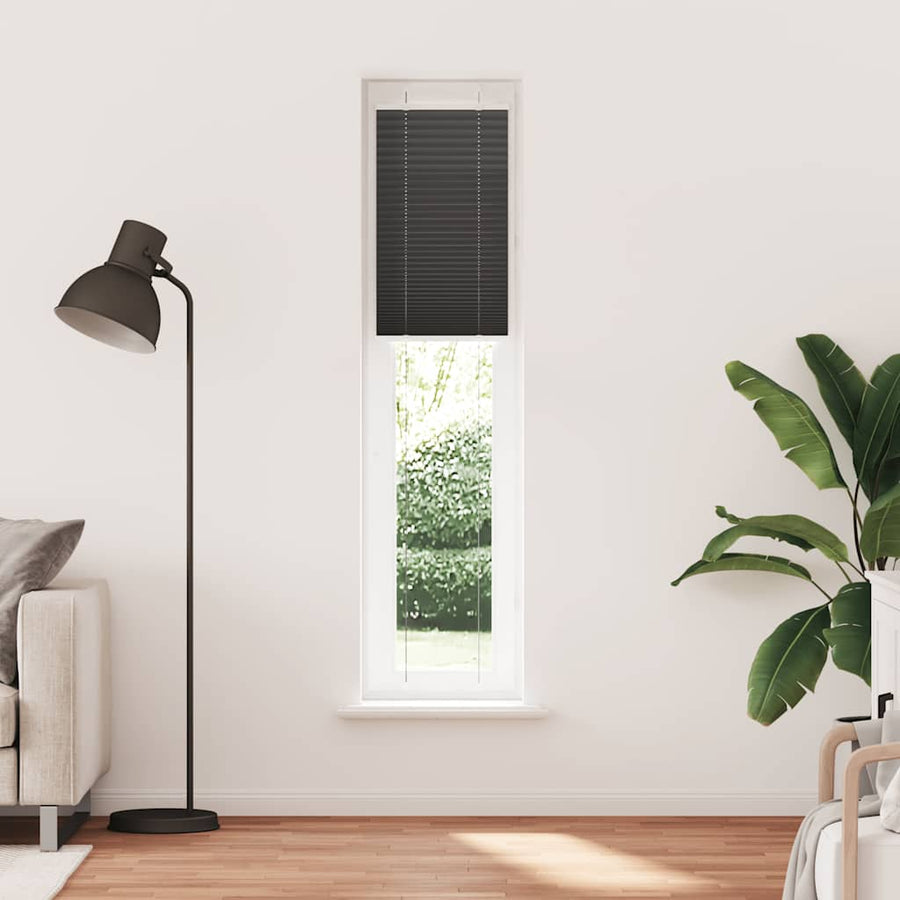 Plissé rolgordijn 50x200 cm stofbreedte 49,4 cm polyester zwart