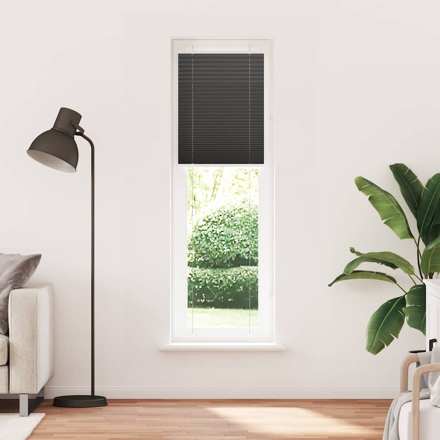 Plissé rolgordijn 60x200 cm stofbreedte 59,4 cm polyester zwart