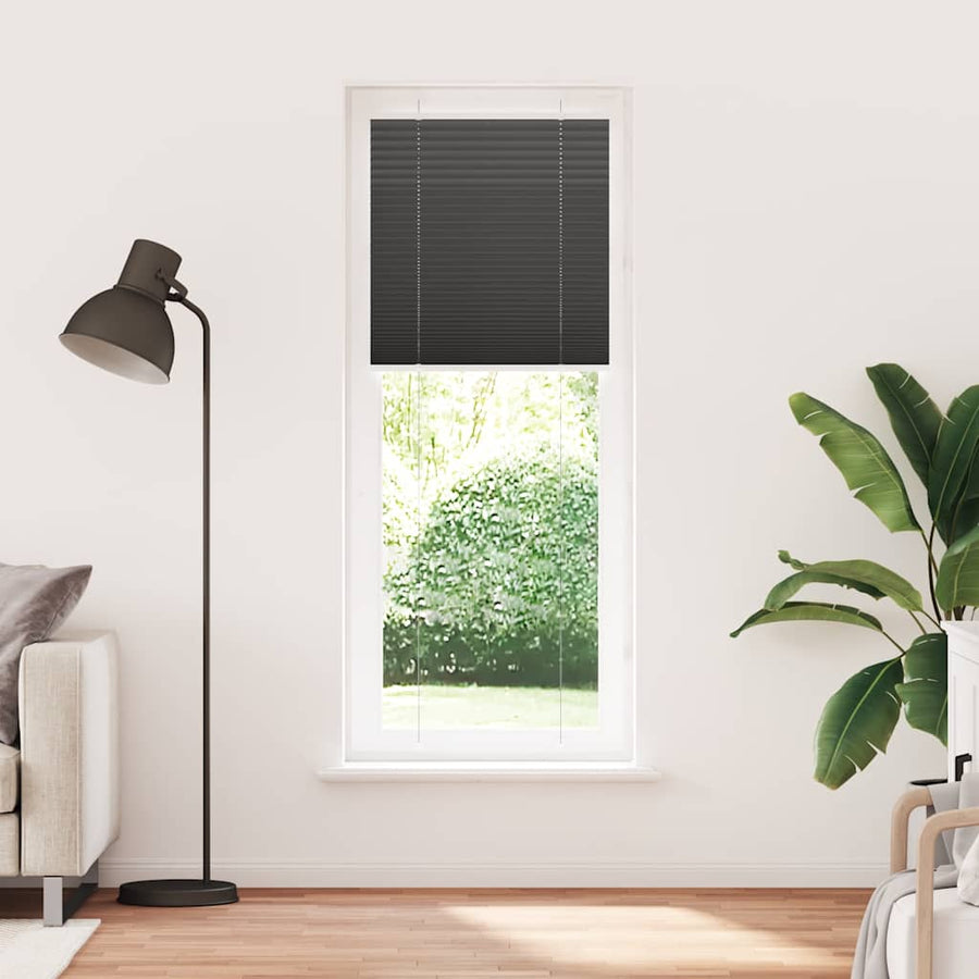Plissé rolgordijn 70x200 cm stofbreedte 69,4 cm polyester zwart
