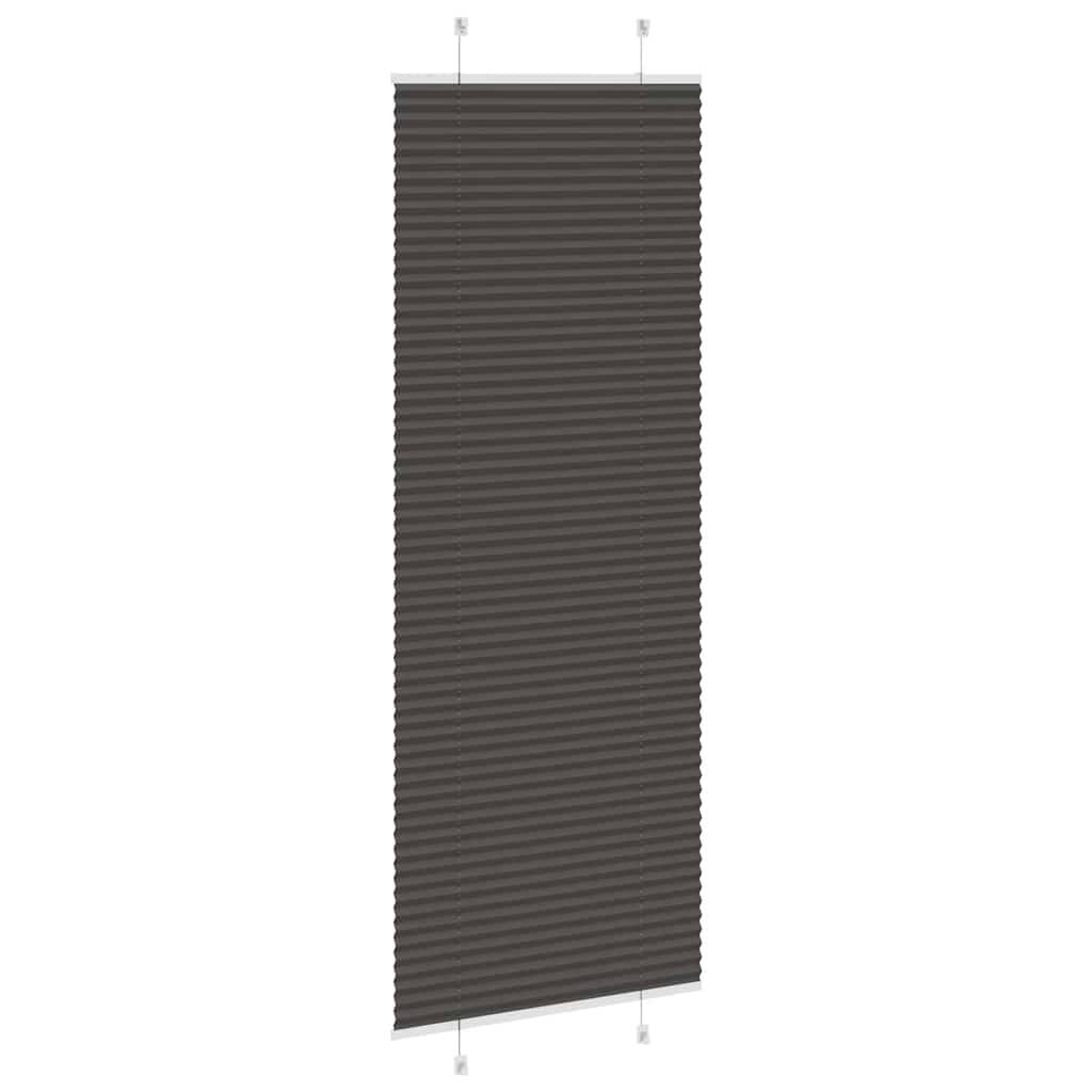 Plissé rolgordijn 75x200 cm stofbreedte 74,4 cm polyester zwart