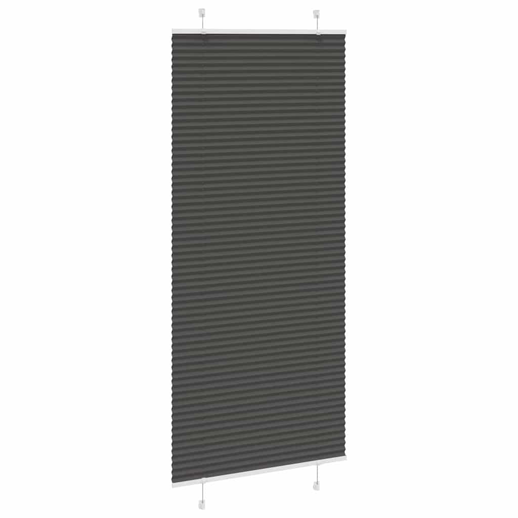 Plissé rolgordijn 85x200 cm stofbreedte 84,4 cm polyester zwart