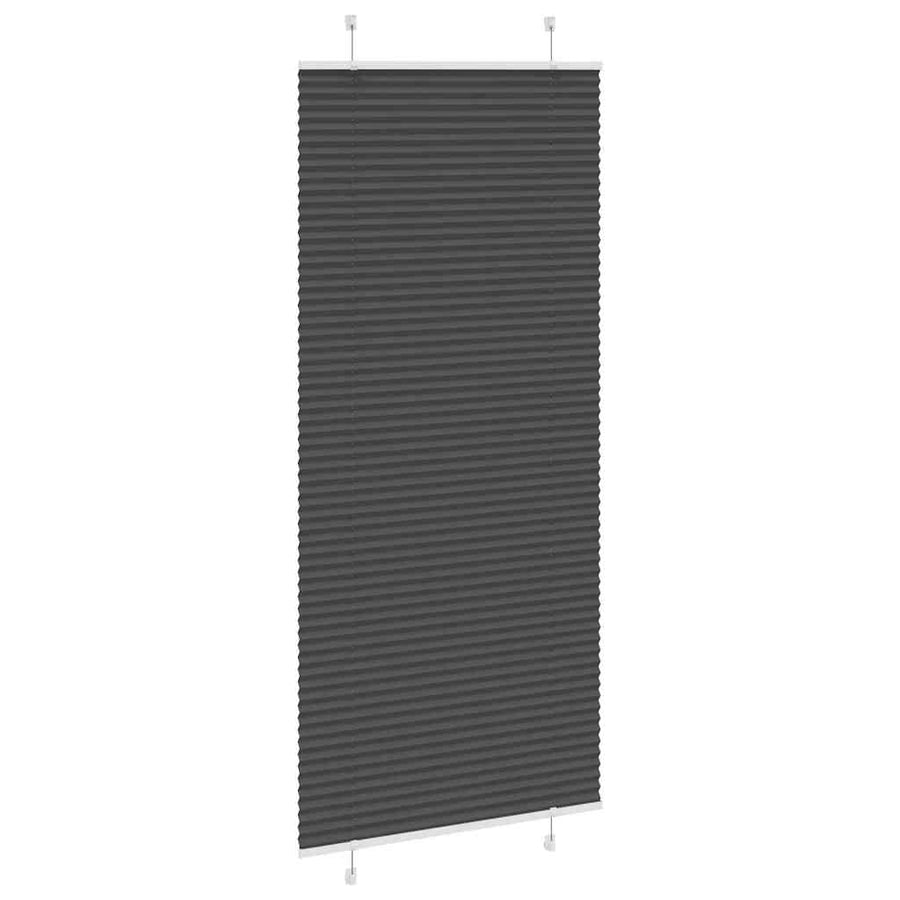 Plissé rolgordijn 85x200 cm stofbreedte 84,4 cm polyester zwart