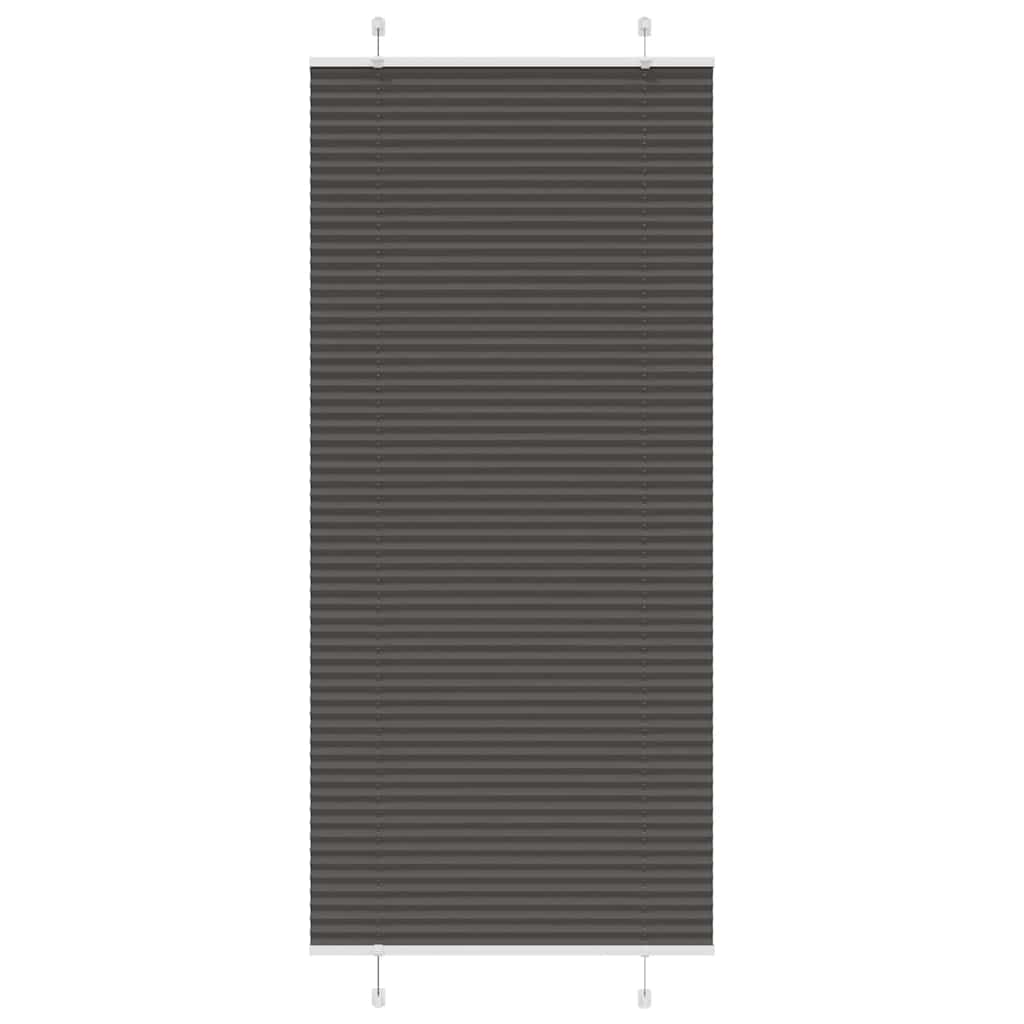 Plissé rolgordijn 95x200 cm stofbreedte 94,4 cm polyester zwart