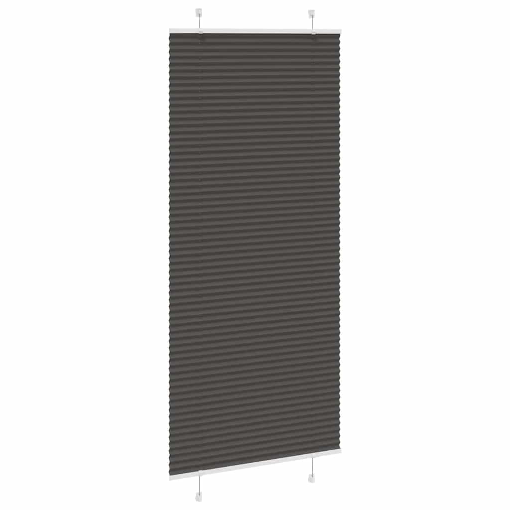 Plissé rolgordijn 95x200 cm stofbreedte 94,4 cm polyester zwart