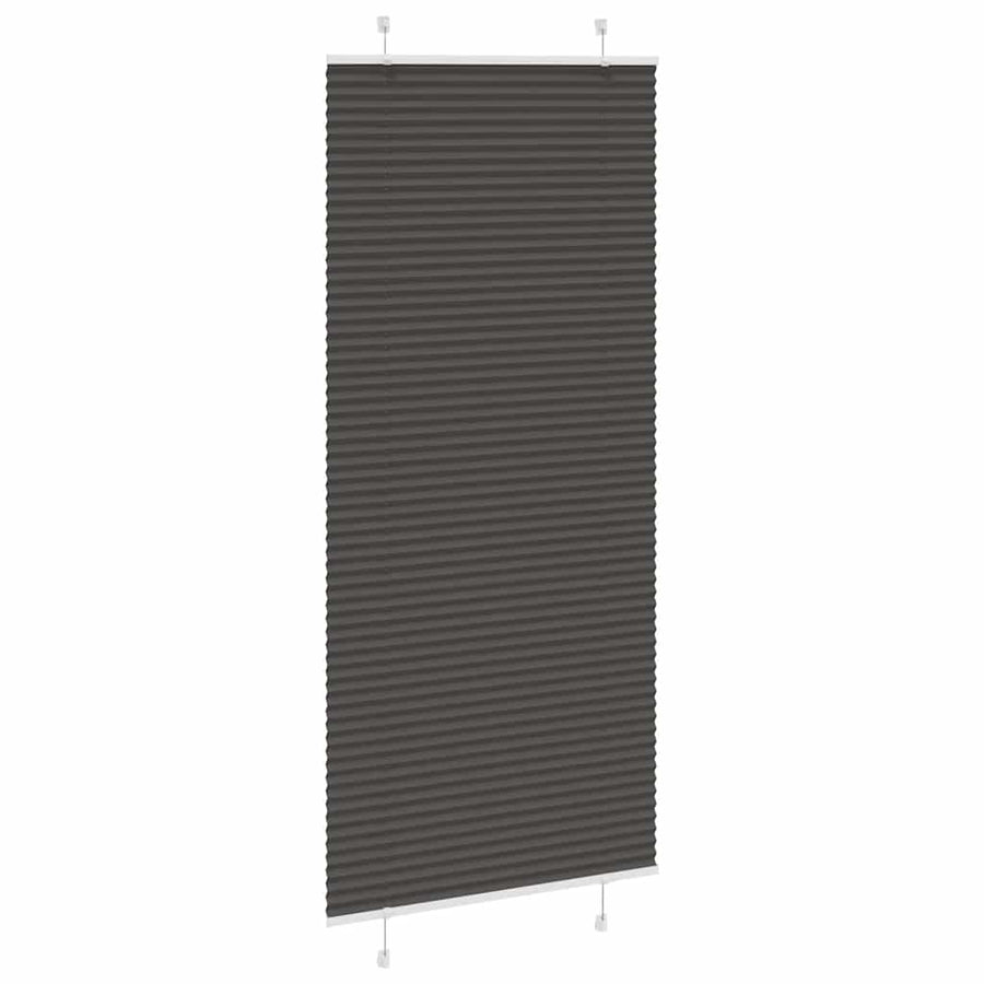 Plissé rolgordijn 95x200 cm stofbreedte 94,4 cm polyester zwart