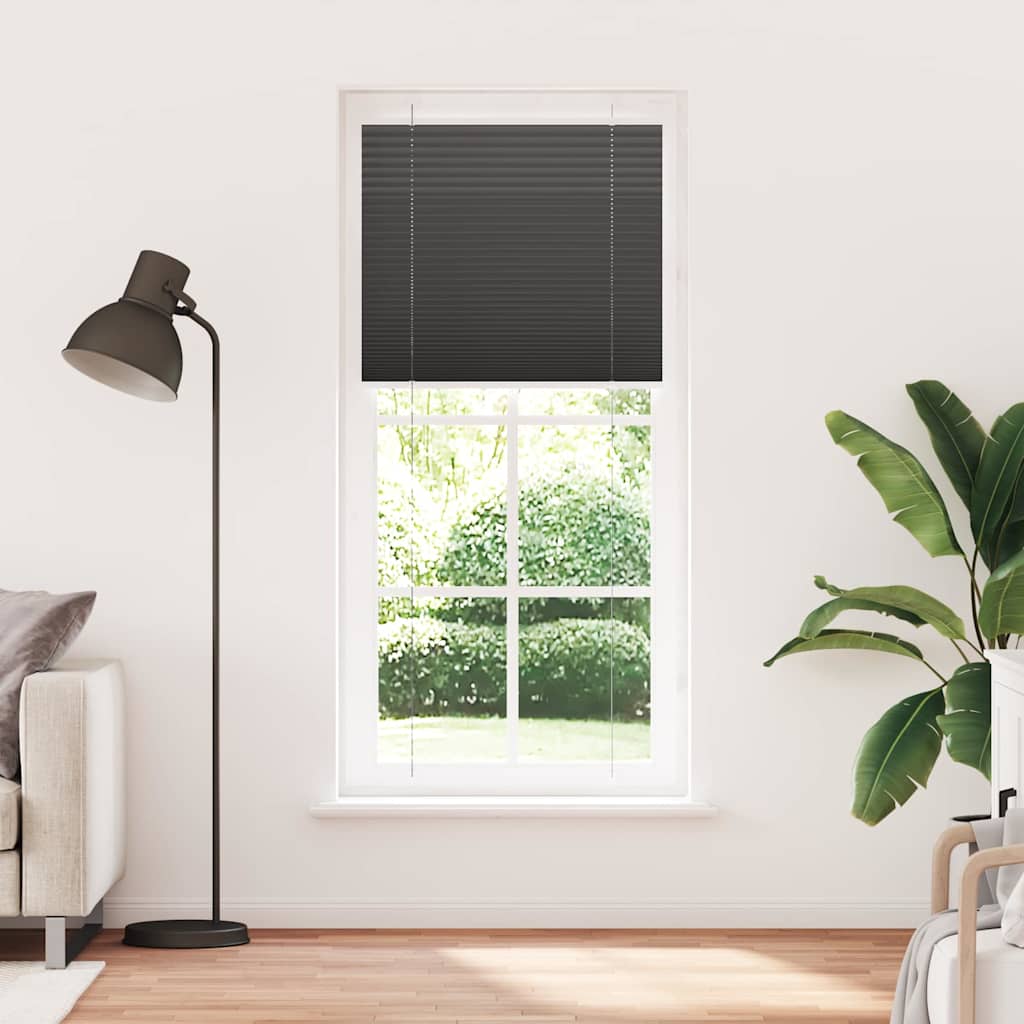 Plissé rolgordijn 100x200 cm stofbreedte 99,4cm polyester zwart