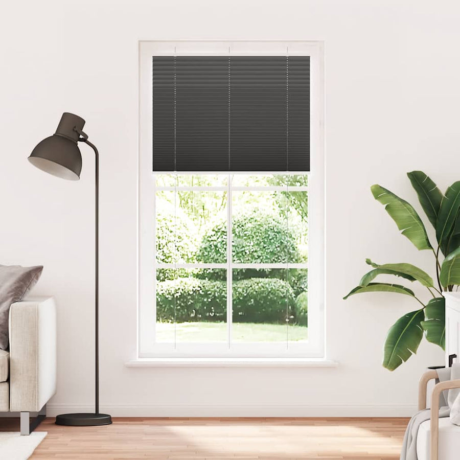 Plissé rolgordijn 105x200cm stofbreedte 104,4cm polyester zwart