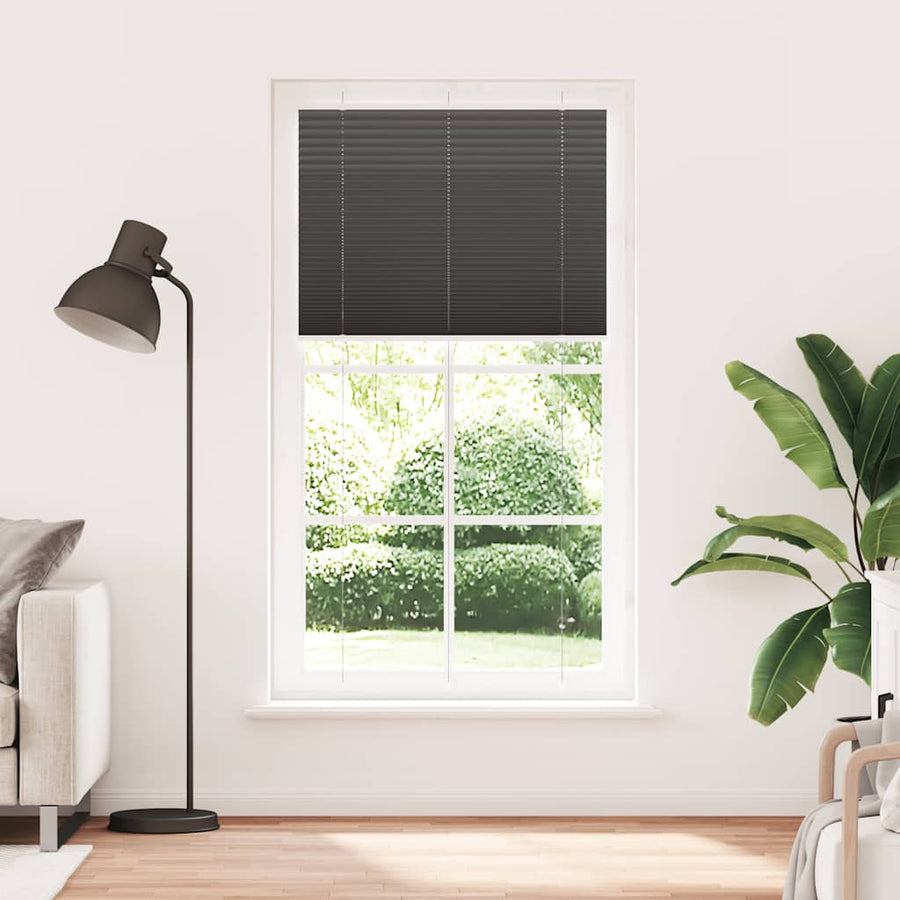 Plissé rolgordijn 110x200cm stofbreedte 109,4cm polyester zwart