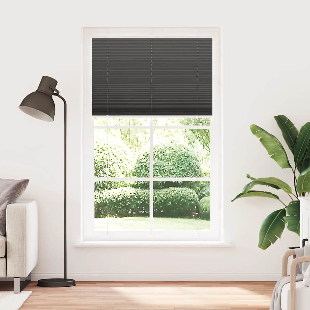 Plissé rolgordijn 115x200cm stofbreedte 114,4cm polyester zwart
