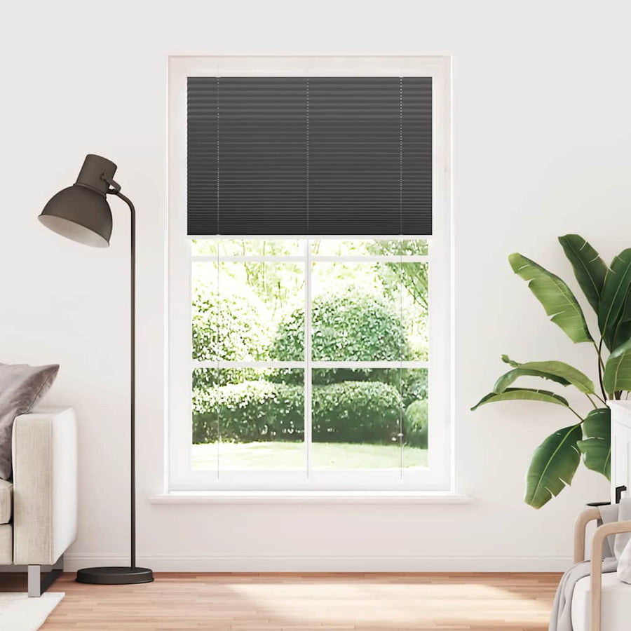 Plissé rolgordijn 115x200cm stofbreedte 114,4cm polyester zwart