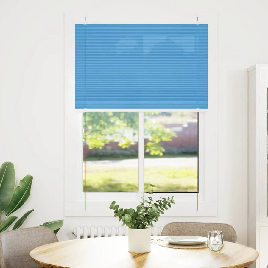 Plissé rolgordijn 85x100 cm stofbreedte 84,4 cm polyester blauw