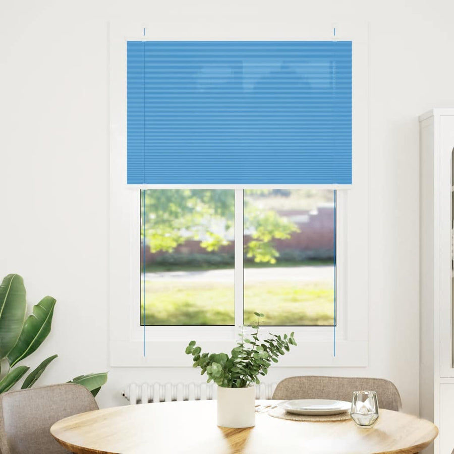 Plissé rolgordijn 100x100 cm stofbreedte 99,4cm polyester blauw