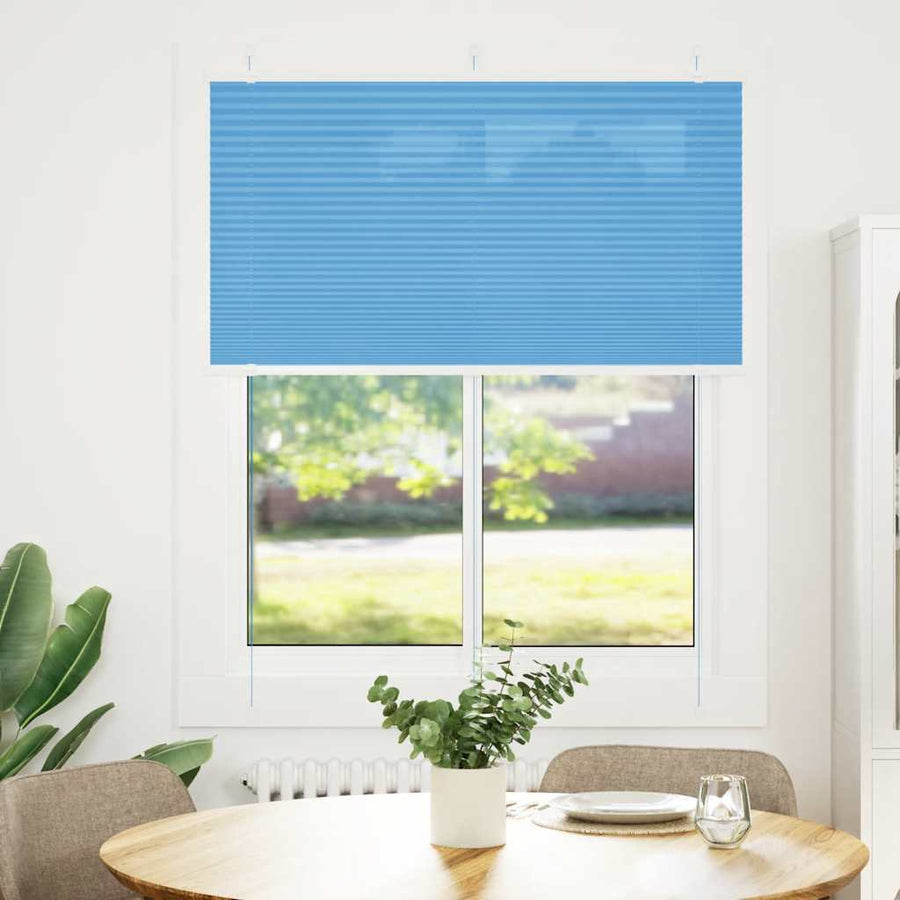 Plissé rolgordijn 105x100cm stofbreedte 104,4cm polyester blauw