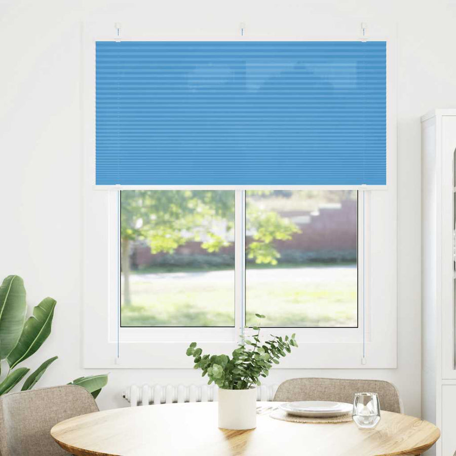 Plissé rolgordijn 120x100cm stofbreedte 119,4cm polyester blauw