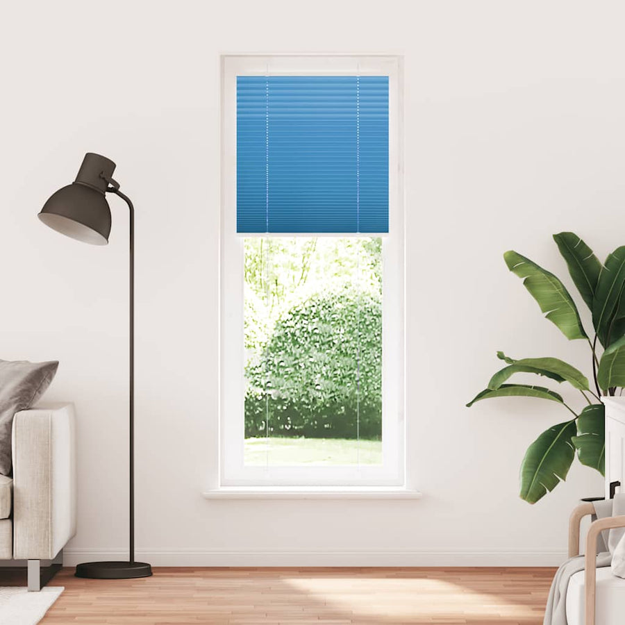 Plissé rolgordijn 75x200 cm stofbreedte 74,4 cm polyester blauw