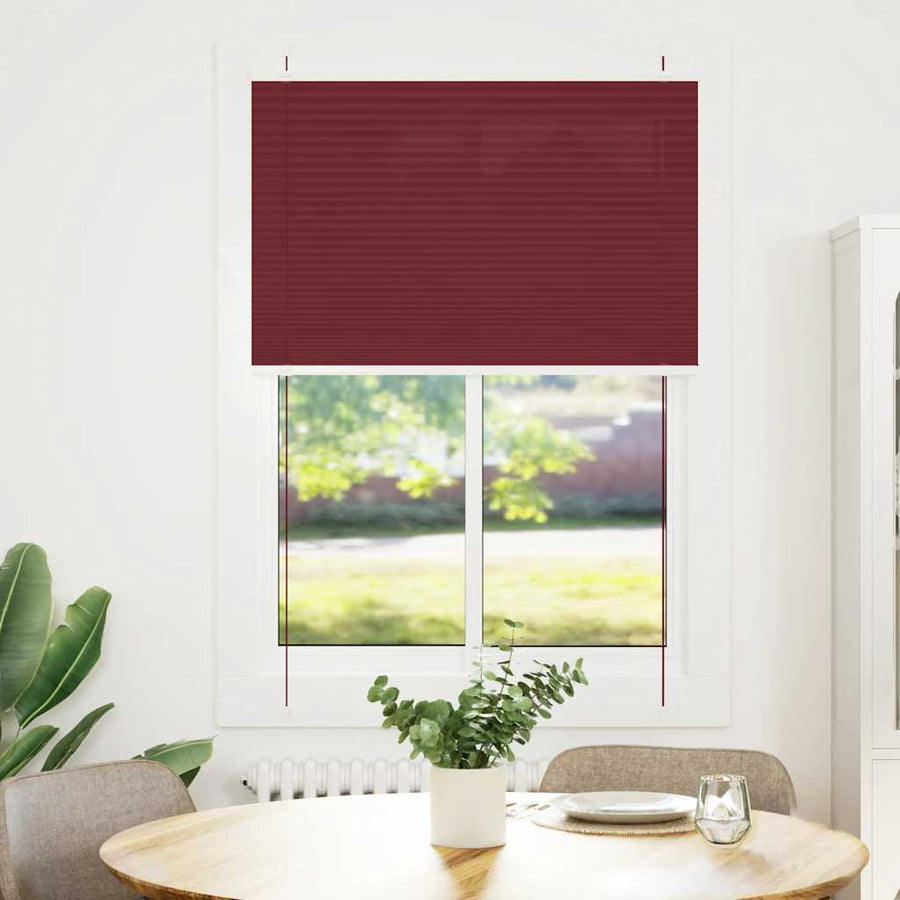 Plissé rolgordijn 90x100 cm stofbreedte 89,4 cm bordeauxrood