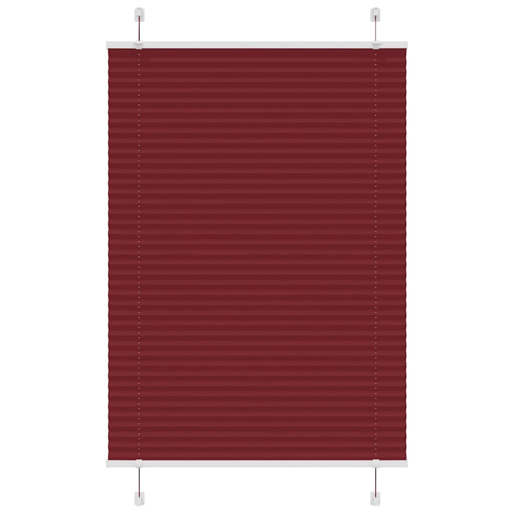 Plissé rolgordijn 100x100 cm stofbreedte 99,4cm bordeauxrood