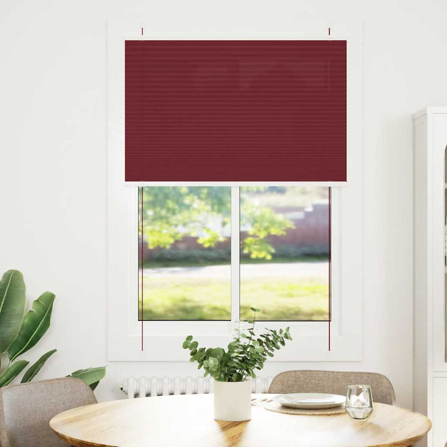 Plissé rolgordijn 100x150 cm stofbreedte 99,4cm bordeauxrood