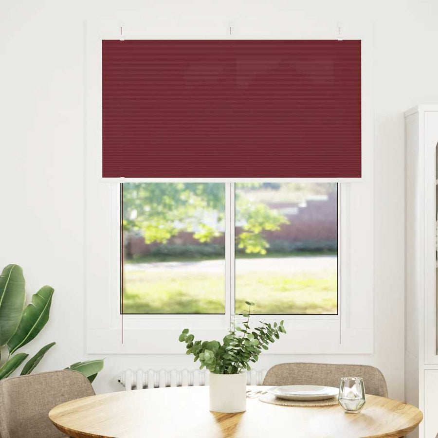 Plissé rolgordijn 105x150cm stofbreedte 104,4cm bordeauxrood