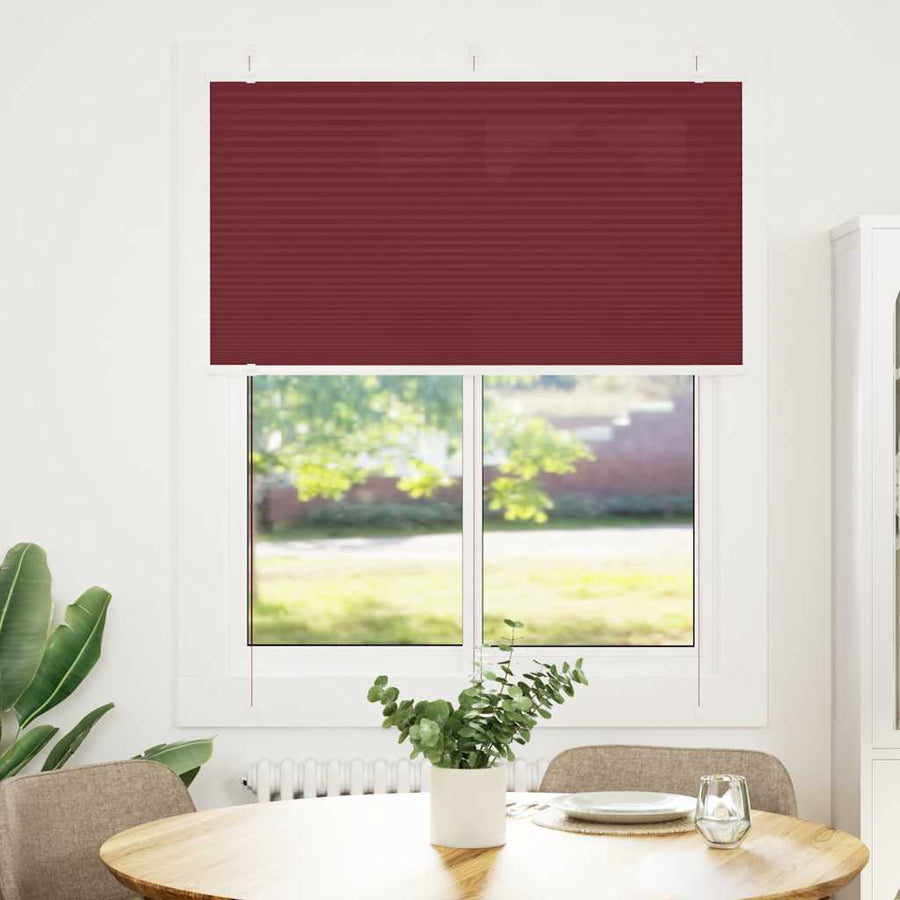 Plissé rolgordijn 110x150cm stofbreedte 109,4cm bordeauxrood