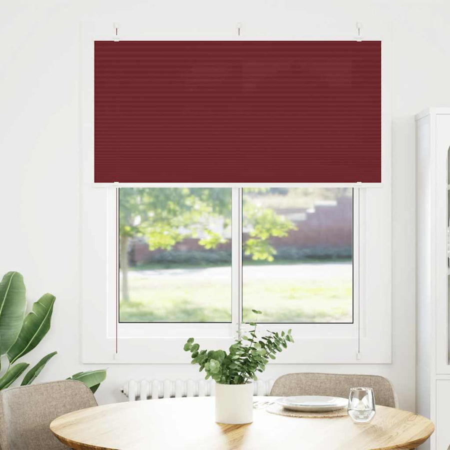 Plissé rolgordijn 115x150cm stofbreedte 114,4cm bordeauxrood