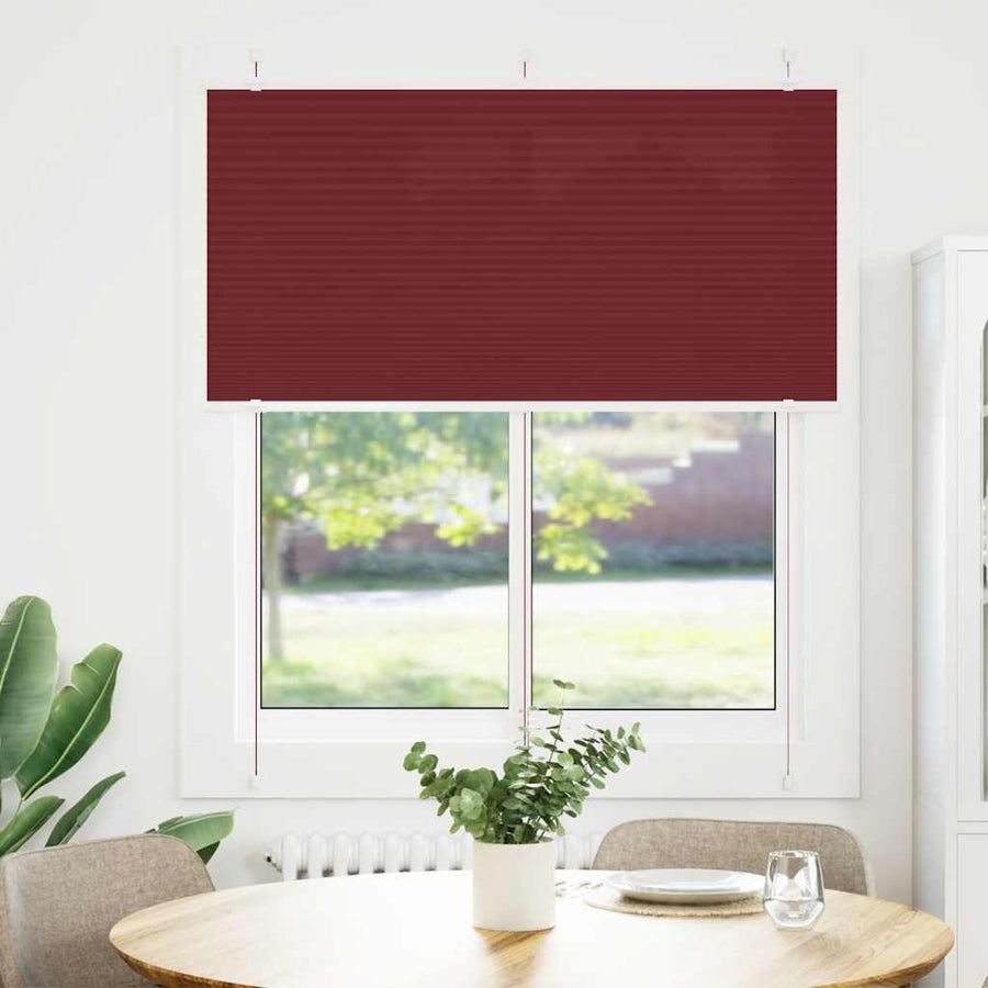 Plissé rolgordijn 120x150cm stofbreedte 119,4cm bordeauxrood