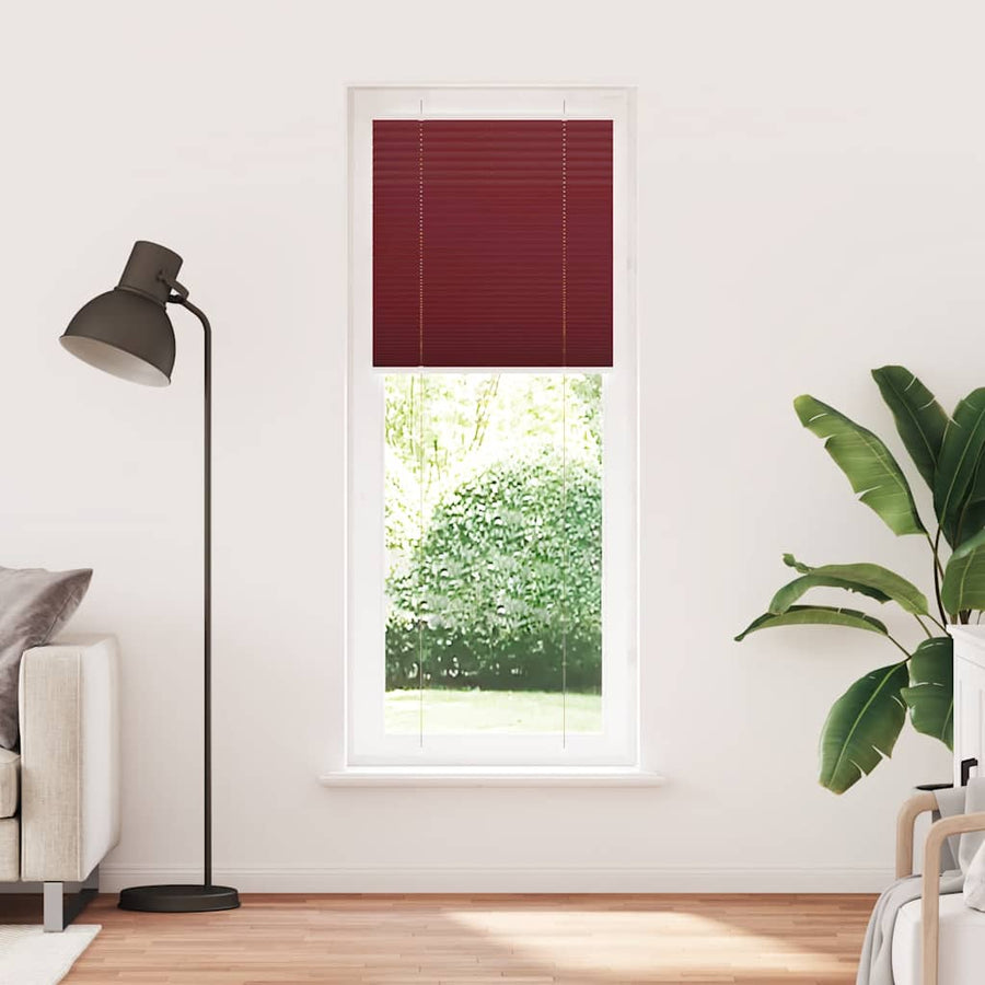 Plissé rolgordijn 80x200 cm stofbreedte 79,4 cm bordeauxrood